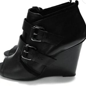 Crosby Derek Lam Elegant Black Wedge Sandals